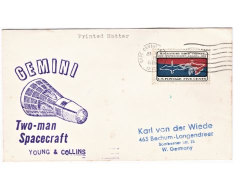 Space + Rocket Mail-envelope issued for the launch of Gemini 10 on 18.7.1966 with astronauts Young and Collins aboard cancell