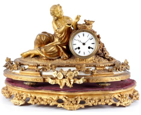 Große Bronze Kaminuhr Frankreich 19. Jahrhundert, bronze french mantel clock 19th century,Frankreich Mitte 19. Jahrhundert, B