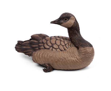 Large Poole Pottery Barbara Linley Adams stoneware figure of a Canada Goose, 42cm long.  In good condition with no obvious da