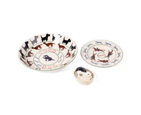 Emma Bridgewater to include an early 'Good Dog' serving dish, a hunting pattern 6.5'' plate and a small Bunny Rabbit coddler 