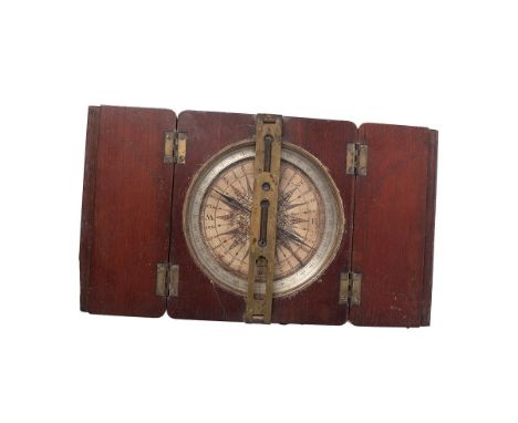 A Quality 18th Century mahogany cased Mining Surveyors compass by Cole of Fleet Street, London, with brass extendable viewers