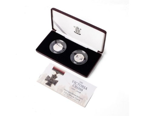 The Royal Mint 'The Victoria Cross' 1656-2006 Fifty Pence Coins, two 50p coins in sterling silver, each weighing 16g.