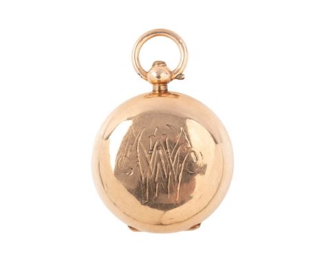 A 9ct gold fully hallmarked sovereign holder, monogram engraved, Dennison Watch Case Co (after 1906), Birmingham 1911, 16.1g.