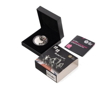 The Royal Mint 'The Official London 2012 Olympic £5 Silver Proof Piedfort Coin', weighing 56.56g of sterling silver.