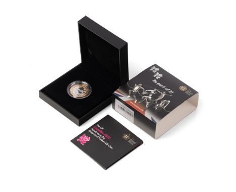 The Royal Mint 'The Official London 2012 Olympic £5 Silver Proof Piedfort Coin', weighing 56.56g of sterling silver.