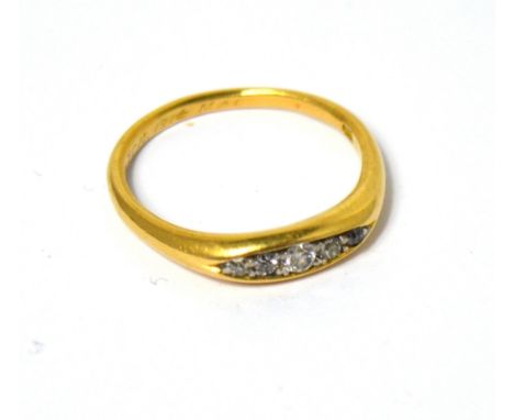 An 18ct yellow gold diamond set ring, size P, approx 3.5g.