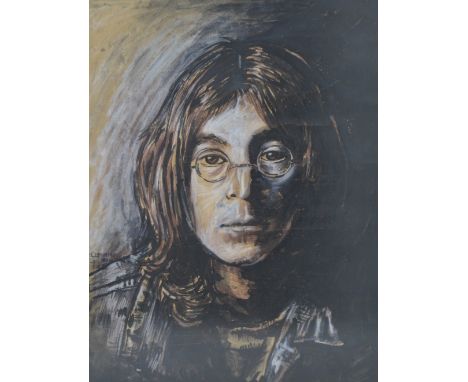 A.CUMMINGS (20th Century Scottish); a watercolour portrait study of John Lennon, signed and dated 1971, bearing attached prov