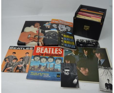 A quantity of vinyl singles to include the Beatles, Rolling Stones, The Hollies etc, a Rolling Stones vinyl album No.2, a vin