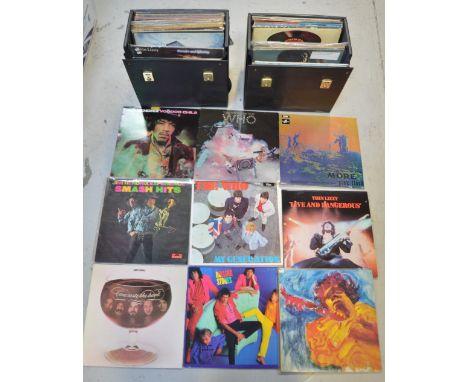 A collection of fifty-seven LPs, artists to include Jimi Hendrix, Thin Lizzy, The Who, Pink Floyd, Led Zeppelin, Deep Purple,