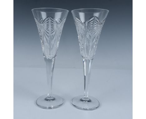 This pair of Waterford crystal Happiness flutes, part of the Millennium Collection A Toast to the Year 2000, represents the F