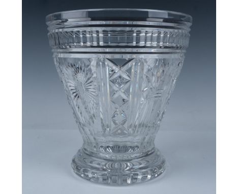 A stunning, massive Waterford Crystal 2000 Millennium Champagne ice bucket, beautifully showcasing the five symbols of the Mi