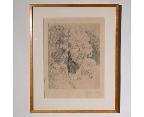 Original etching on Arches vellum paper featuring French Classical dramatist Jean Racine from the 1945 illustrated folio of f