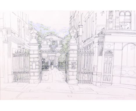 Richard Demarco CBE (b.1930) - St Paul's, Covent Garden, lithograph, signed in pencil to the margin and dated 1974, 42 x 64cm