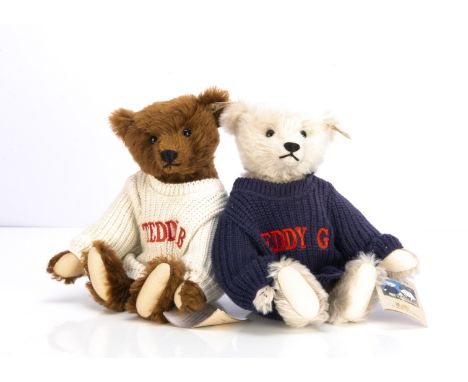 A pair of Steiff limited edition Teddy B and Teddy G  teddy bears, Teddy 'B,' 1315; and Teddy 'G' 1714 both for the year 1998