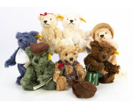 A Complete set of Steiff Teddy Bears Of The Week collection for Danbury Mint,   with card tags, certificates, and a certifica