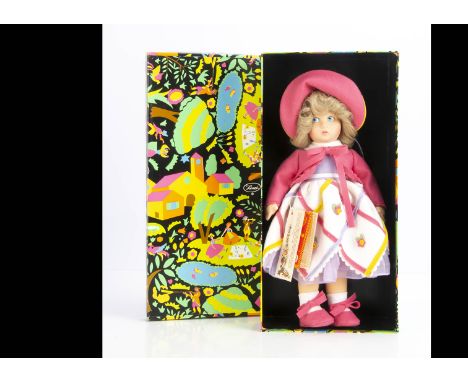 A replica felt Lenci Diana doll, in original box with tags, --13in (33cm.) high  - the larger size of this doll was presented