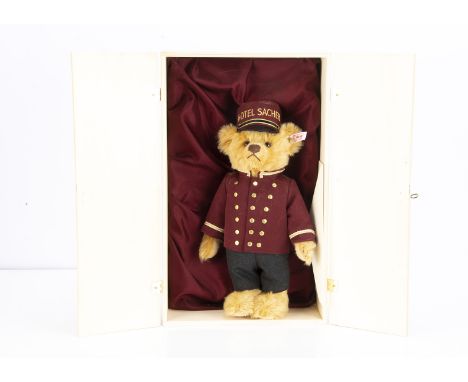 A Steiff limited edition Sacher Teddy Bear, to commemorate the  125th anniversary of the Hotel Sacher in 2001,  1410 of 1500,