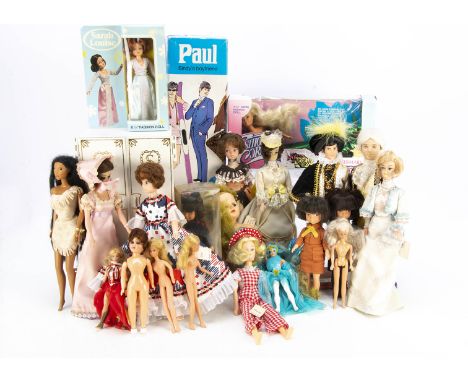 Various vinyl fashion and other  small dolls, a Pedigree Paul in original box, another Paul dressed as a Georgian gentleman a
