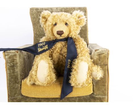 A Steiff Centenary Teddy Bear,  Blond  44, 17750 for the year 2002, in original box with certificate -- 16in. (41cm.) high ( 