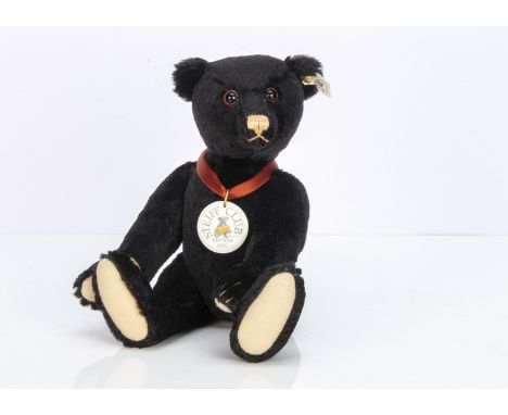 A Steiff limited Club Edition 1999/2000 black teddy bear 1912 5886 for the year 1999, with certificate and original box 