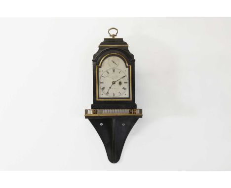 A Regency ebonised miniature timepiece, by Grimaldi &amp; Johnson, Strand, London, the case with an inverted bell caddy top s