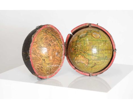 A George IV 3-inch pocket globe,c.1825, by Lane of London, inscribed 'Lane's Improved Globe 1825' within a circular cartouche