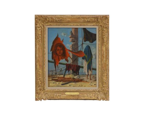 Eugène Berman (Russian-American, 1899-1972)'Melancolie'signed with initials and dated '1936' in the centre, also signed, insc