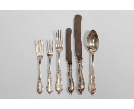 A German silver flatware service,by J A Henckels, Solingen, 800 control mark, retailed by DUX,serving twelve places, comprisi