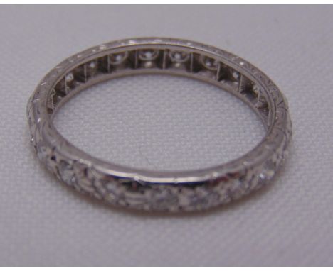 White gold and diamond eternity ring, tested 18ct, approx total weight 3.6g