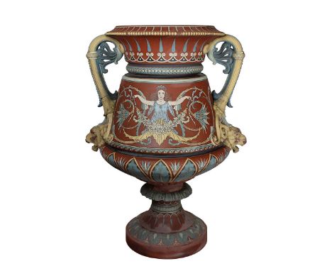 Villeroy &amp; Boch, Monumentaler Historismus-Cachepot, Mettlach, Ausführung wohl Merzig um 1880, für den Außenbereich, museu