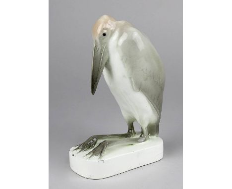 Jugendstil Goldscheider Keramik-Marabu, Entwurf Sigismund Wernekinck um 1910, Kermamik, heller Scherben, in hellen Farben unt