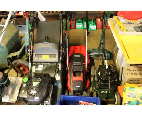 An Einhell GE-CM18/30LI rotary garden lawn mower lacking grass collection box