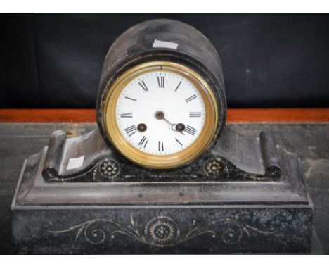 A Victorian marble mantel clock