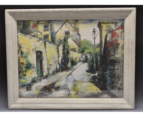K. Smart (Modernist, 20th century)The Gatehouse, Harrow Road, West Dorking, Surreysigned, titled to verso, oil on canvas, 46c