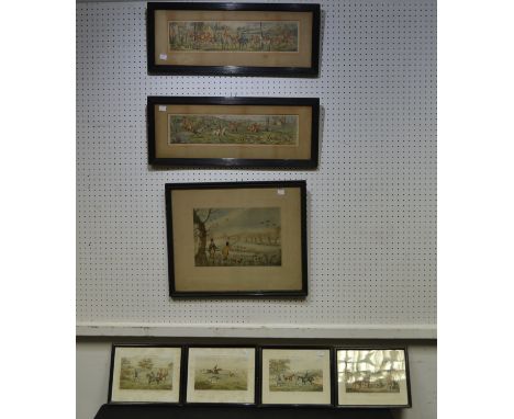 Pictures & Prints - A set of four 19th Century prints, R. Ackermans Coursing Scraps including The Course, The Death, etc; oth