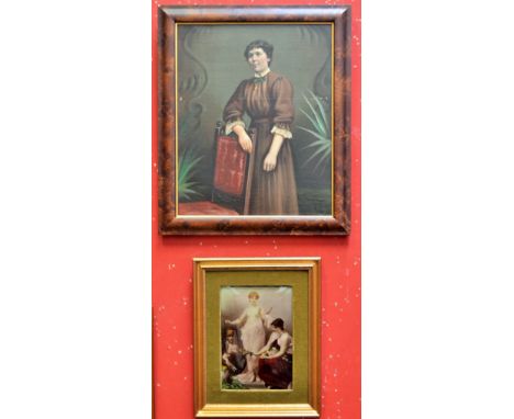 Pictures and Prints - English School, 19th century, Portrait of a Lady, oil on canvas, 44cm x 35.5cm; a Victorian crystoleum,