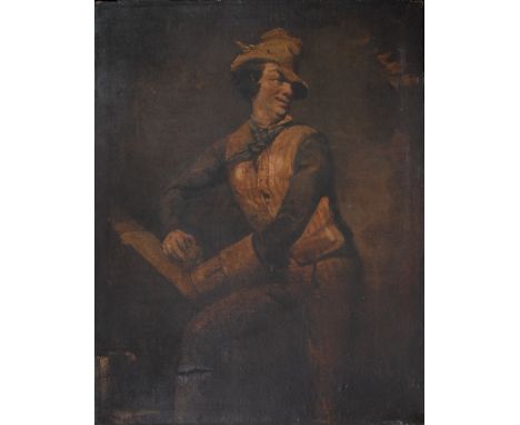 English School (third-quarter, 18th century)Portrait of a Country House Estate Hand, nearly full-length, wearing a straw hat,