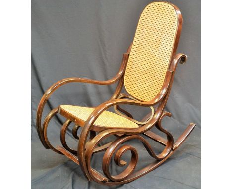 A bentwood rocking chair