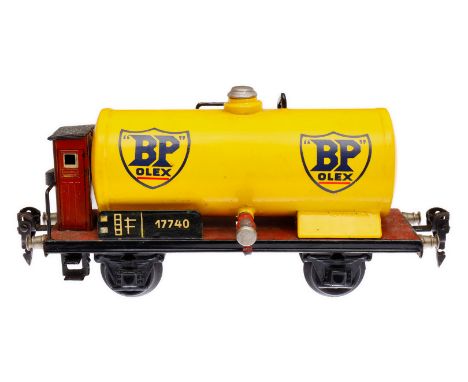 Märklin BP Kesselwagen 1774, Spur 0, HL, mit BRH, tw nachlackiert, LS und gealterter Lack, L 18,5, Z 3