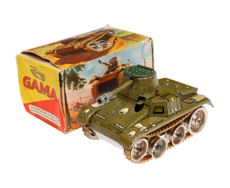 Gama Panzer, Blech, CL, Uhrwerk intakt, Abdeckungsblech ersetzt, LS, L 13, im tw besch. OK, Z 3