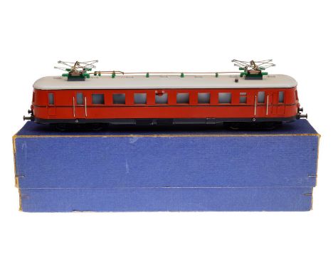 Fleischmann elektr. Triebwagen 1370, Spur H0, 2-Leiter, rotbraun, LS und Alterungsspuren, mit Anleitung im OK, Z 2