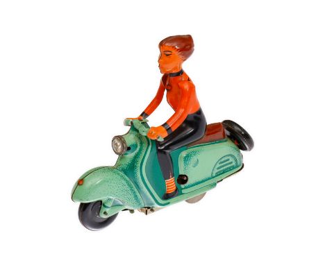MS Dame auf Roller 525, Blech, CL, Uhrwerk def., LS, L 17, Z 3