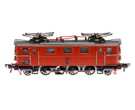 Fleischmann 1-C-1 E-Lok ”799” 1333, Spur H0, mit Punktkontakt, braun, LS und Alterungsspuren, sonst Z 2
