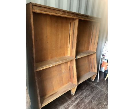 Large vintage shop / library shelving bookcase unit 183 cm long 182 cm tall