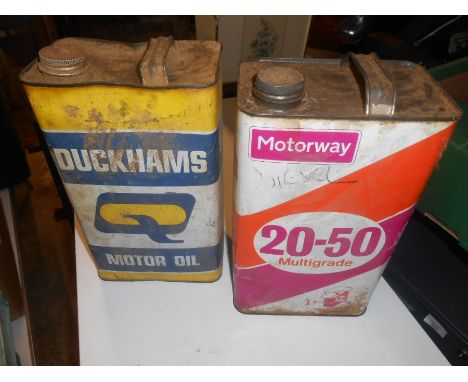 Vintage Motorway and Duckhams Oil Cans
