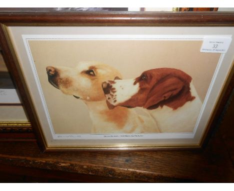 Ken Noble signed print Quorn Hounds 11 x 8 inches