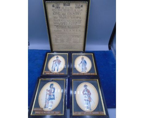 Gwent mitilia set 4 pictures of soldiers and an invitation print