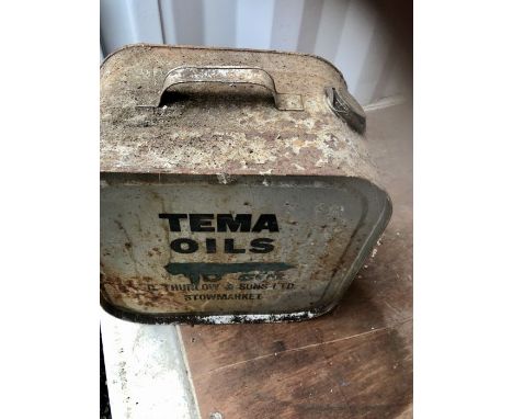 Vintage Tema Oils Barrel G Thurlow &amp; sons Stowmarket 36 x 36 cm 23 deep