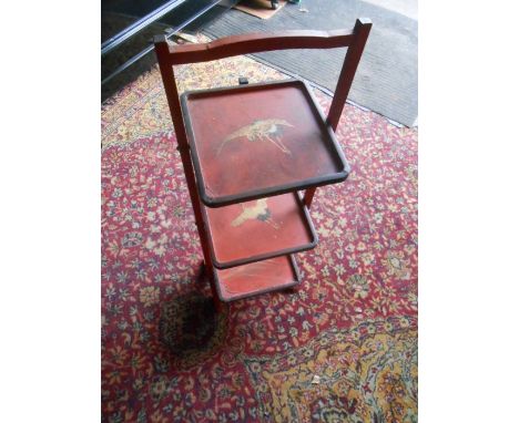Vintage oriental style folding cake 9 x 9 inches 31 inches tall