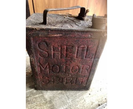 Vintage Shell Motor Spirit Can with brass Esso Cap